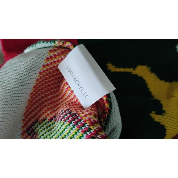 Ugly Christmas Sweater Cat Pizza Laser Eye Sz M Humor Holiday Party Unisex - Picture 8 of 8